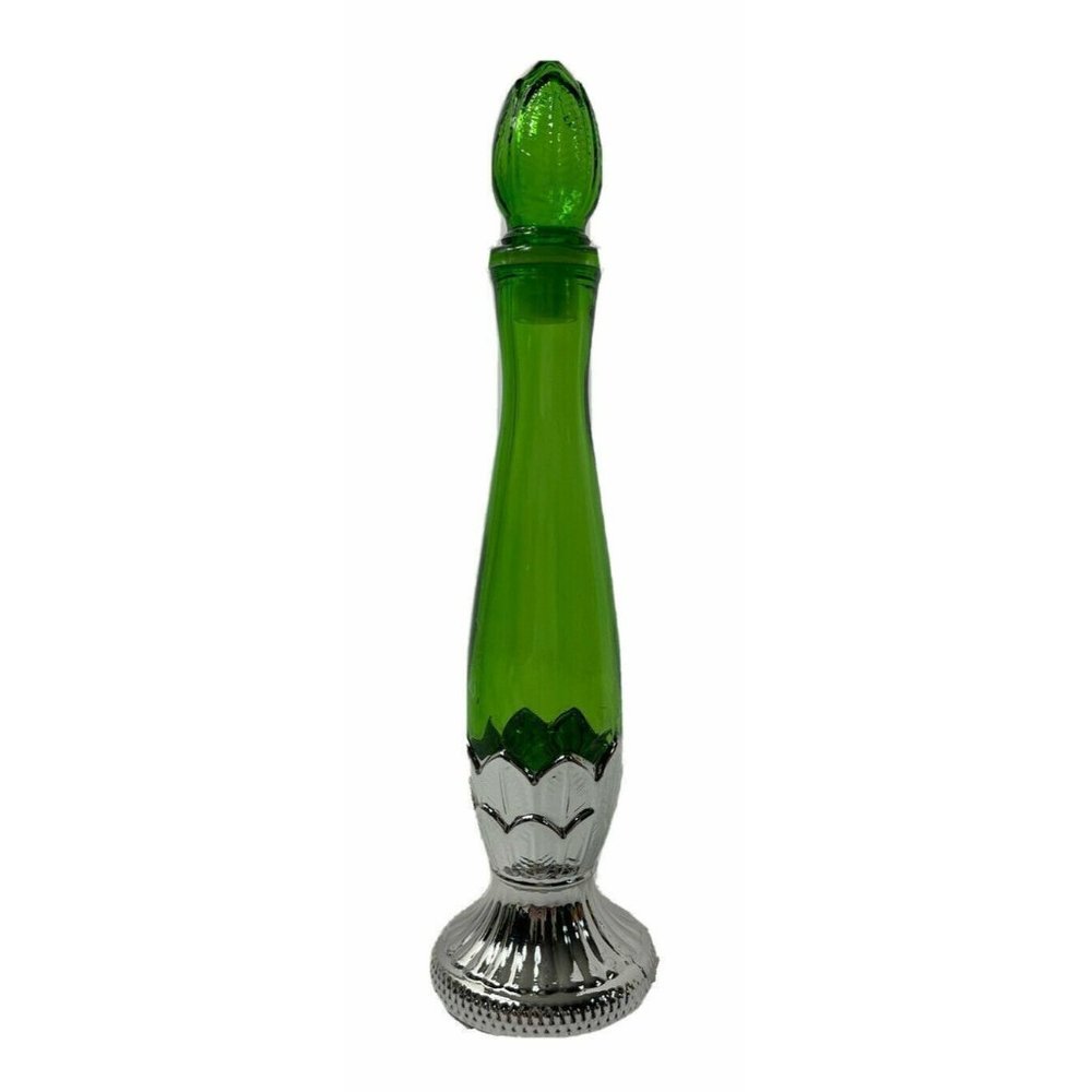 Vintage Avon Imperial Garden Empty Cologne Bottle Empire Green Glass 8.75"